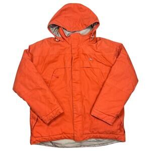 Lacoste Orange Canvas Parka Thick Heavy Winter Puffer Coat Jacket sz 5 US Large